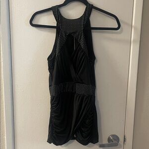 Bebe Black Studded Halter Dress